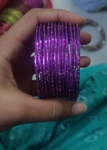 Sparkling Purple Bangles Set
