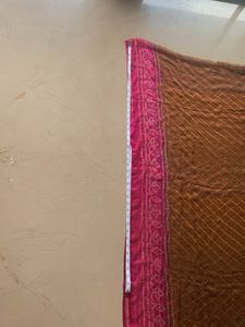 Brand New Brown &amp; Pink Leheriya Saree