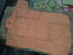 Orange Short Sleeve Kurta