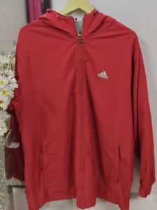 Adidas Red Hooded Jacket