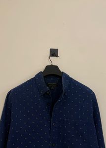 Banana Republic Navy Geometric Print Button-Down S