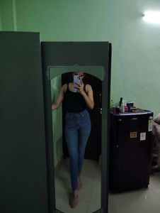 High-Waisted Blue Denim Jeans