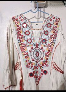 Embroidered Tassel Kurta