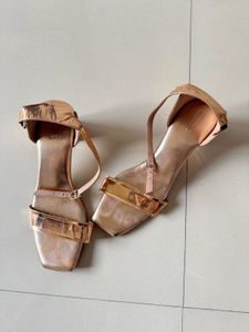 Rose Gold Block Heel Sandals