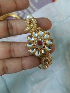 Combo Of Two Golden Bangles, One Bracelet And Kada