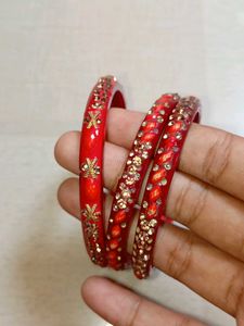 set of colorful embellished y2k bangles