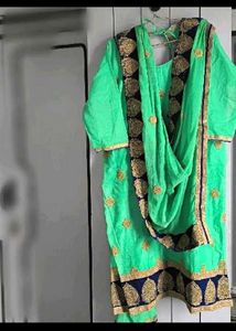 Green Kurta with Gold Embroidery
