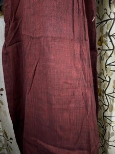 Maroon Embroidered Kurta