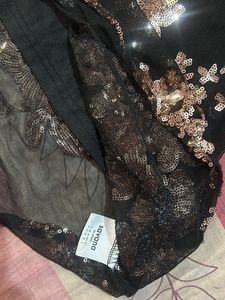 Stunning Sequin Floral Black Dress