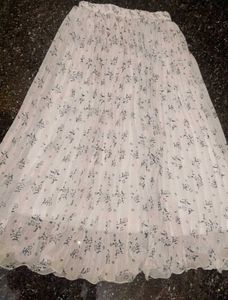 Pleated Floral Print Ethnic Skirt