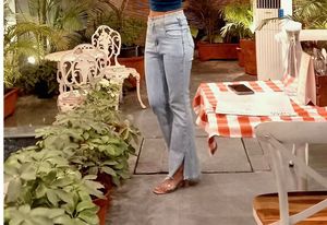 Light Wash bootcut Jeans with Side Slits