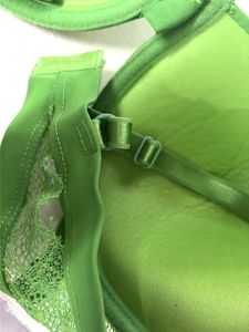 Green Lace Detail Padded Bra