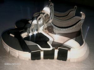 Imported Shoes White Black Combination
