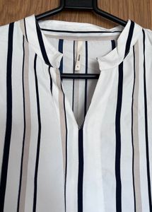 Striped V-Neck Tunic Top