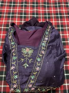 Embroidered Silk Kurta Set