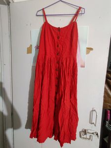 Unused Red Button Up Dress