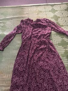 Vintage Paisley Print Maxi Dress