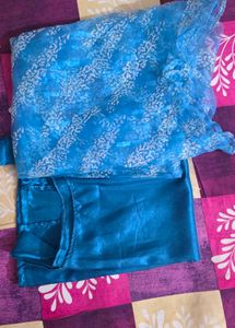 Blue Sheer tissue Top Blouse