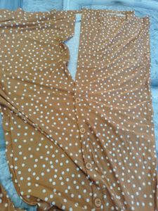 SHEIN Polka Dot Button Down Maxi Dress