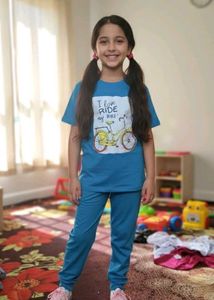 Blue Pajama Set - 'I Love to Ride My Bike!'
