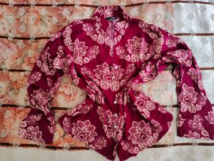 Vibrant Floral Print Button-Down Shirt