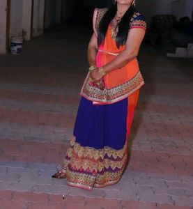 heavy multicolour sari with blouse