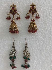 Exquisite Pair of Indian Jhumka Earrings