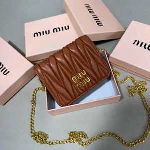 MIUMIU WALLET WITH CHAIN SLING in QUILT