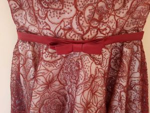 Elegant Designer Maroon Lace Dress