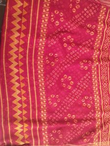 Red Bandhani Saree with Blouse