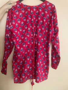 Red Printed Kurta