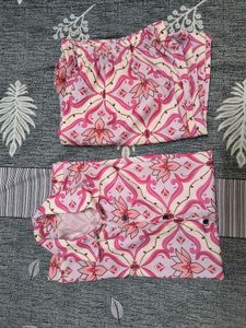 Comfortable Pink Floral Pajama Set