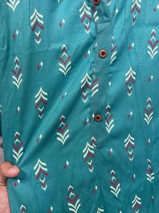 Stylish Teal Printed Kurta