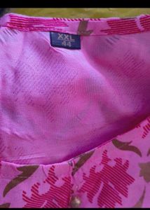 Pink Kurta Set with White Bottom