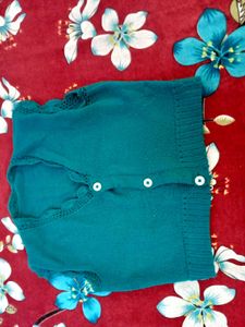 sea green knitted  cardigan for women