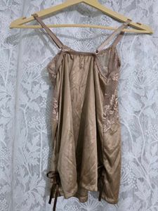 Elegant Silk nighty with Ribbon Detail