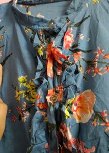 Beautiful Teal Floral shirt for women