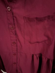 Maroon Peplum Top