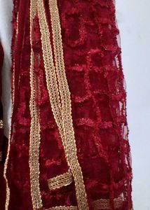 Maroon Velvet Kurta Set with Dupatta