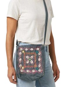 Boho Shell Embellished Denim Bag