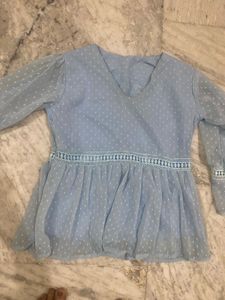 Light Blue Swiss Dot Dress