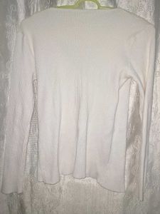 Chic White Wrap Top with Ring Detail