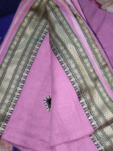 Elegant Pink Embroidered Saree