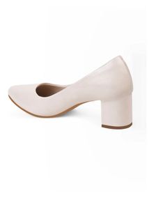 Classic White Block Heels