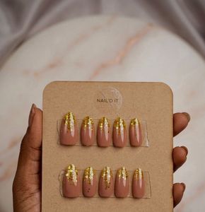 Gold Glitter Ombre Press On Nails