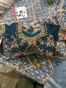 Designer Navy Lehenga With 2 Blouse