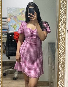 Gingham Print Short Dress🎀