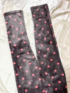 Grey Polka Dot Fluffy Top