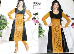 Kurti khadi 1 piece embroidery two shade designNav
