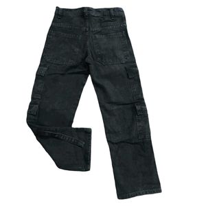 Boys Black Cargo Jeans